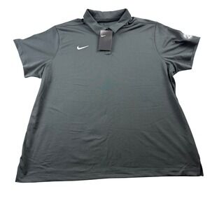 Nike Womens Size XXL Golf Polo Shirt Charcoal Gray White Swoosh SEC Logo